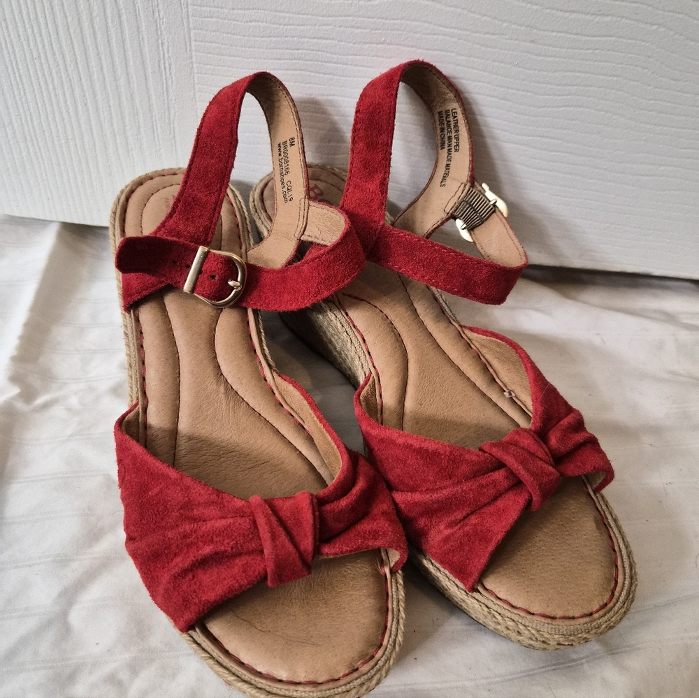 Born Red Suede Espadrille Sandals
